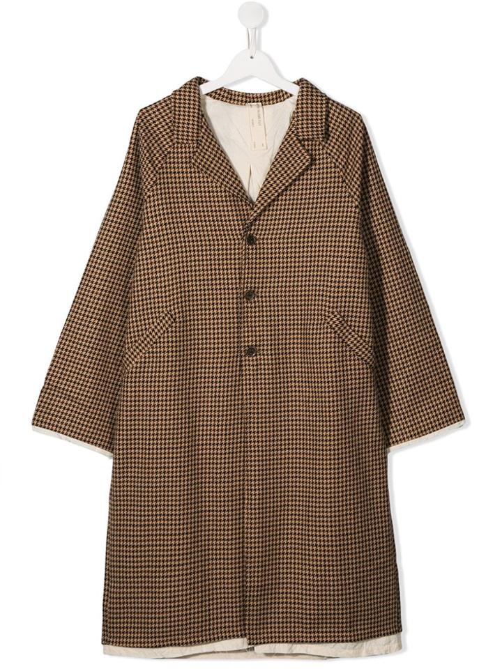 Little Creative Factory Kids Teen Houndstooth Coat - Brown