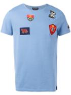 Alexander Mcqueen Patch Detail T-shirt, Men's, Size: Large, Blue, Cotton/viscose/polyester