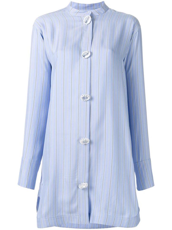 J.w.anderson Oversized Button Shirt Dress, Women's, Size: 6, Blue, Silk