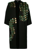 Alena Akhmadullina - Fur Intarsia Cardigan - Women - Cashmere - 40, Black, Cashmere