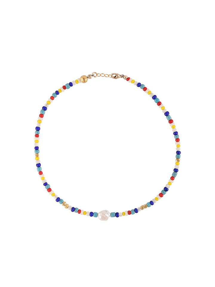 Nialaya Jewelry Short Seebead Necklace - Multicolour