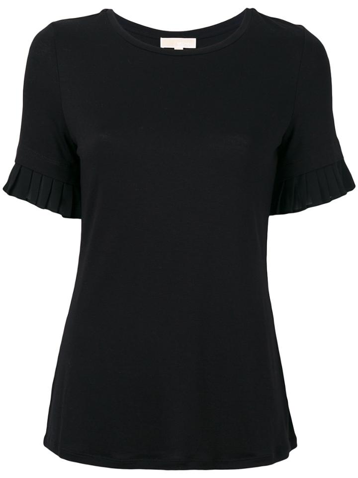 Michael Michael Kors Pleated Sleeve Top - Black