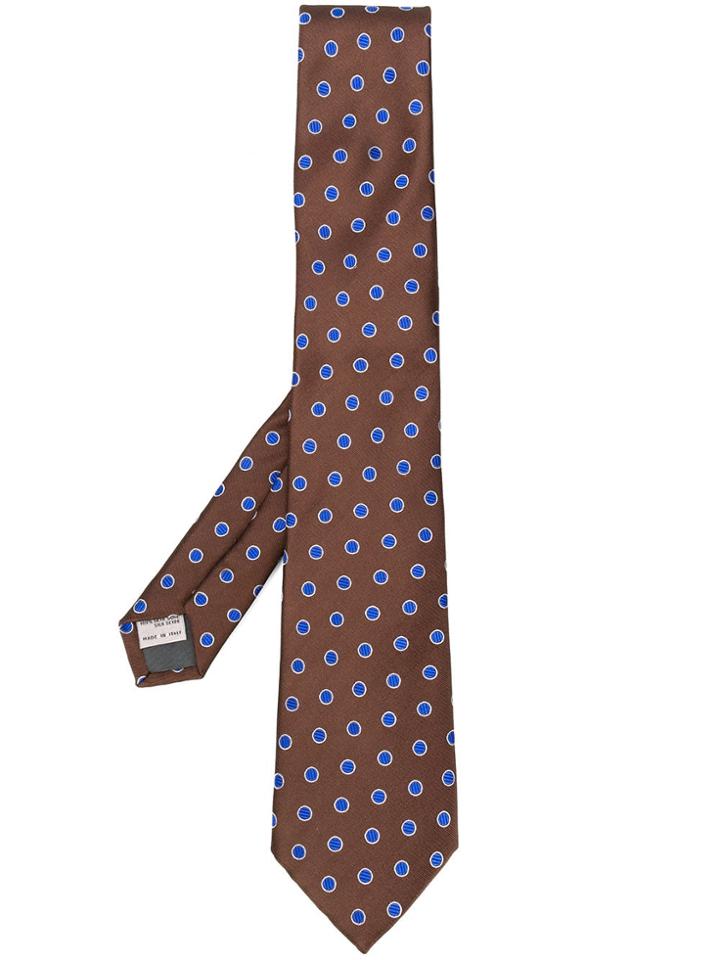 Canali Polka Dot Tie - Brown