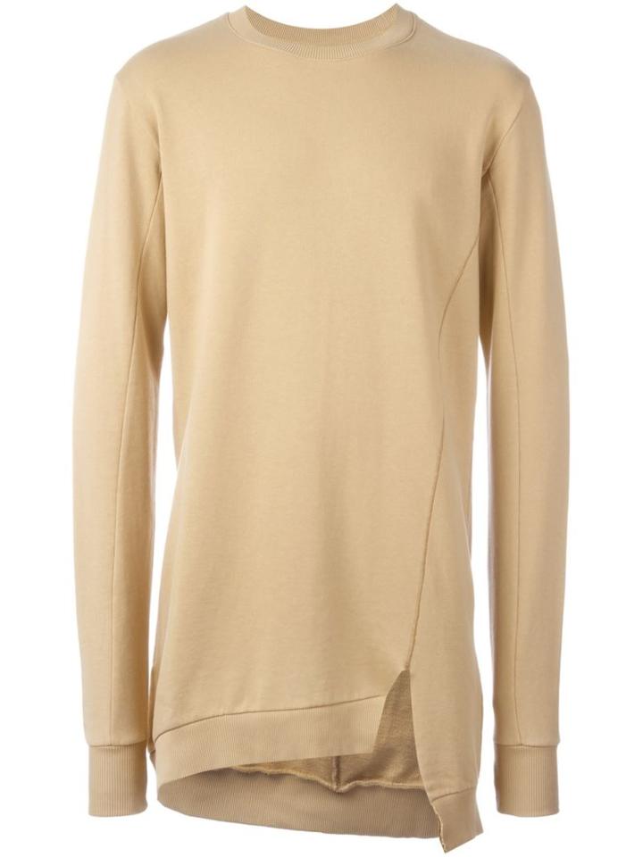 Thom Krom Asymmetric Hem Sweatshirt, Men's, Size: Medium, Nude/neutrals, Cotton