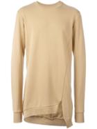 Thom Krom Asymmetric Hem Sweatshirt, Men's, Size: Medium, Nude/neutrals, Cotton