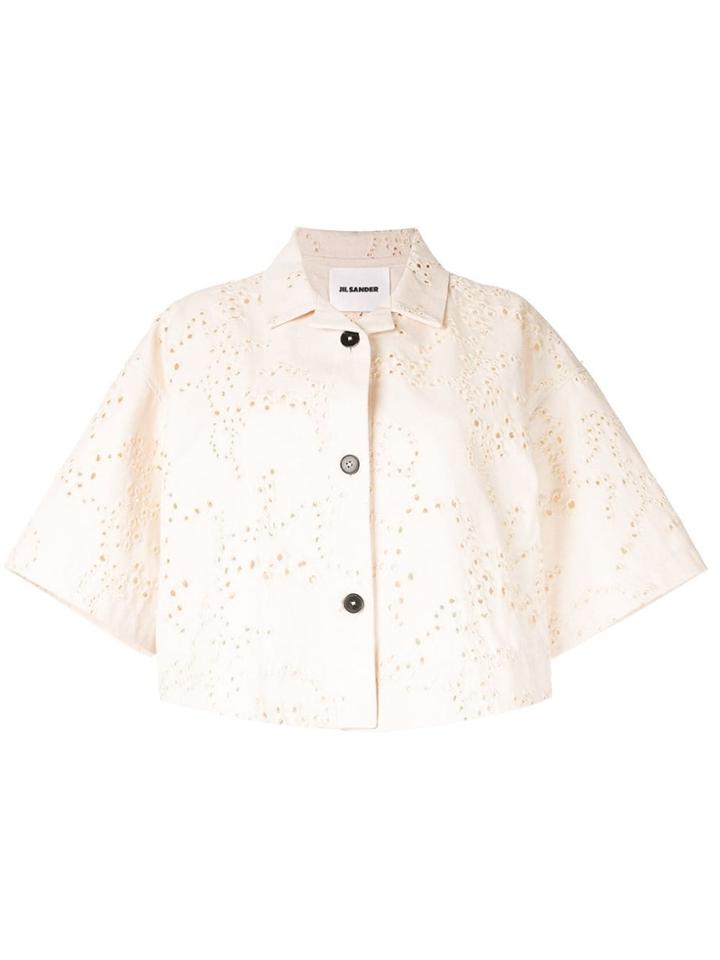 Jil Sander Cropped Button Jacket - Neutrals