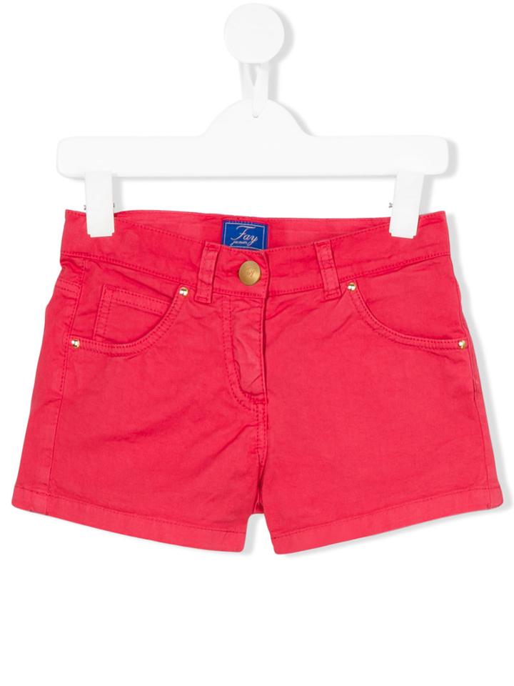 Fay Kids - Denim-style Shorts - Kids - Cotton/spandex/elastane - 10 Yrs, Red