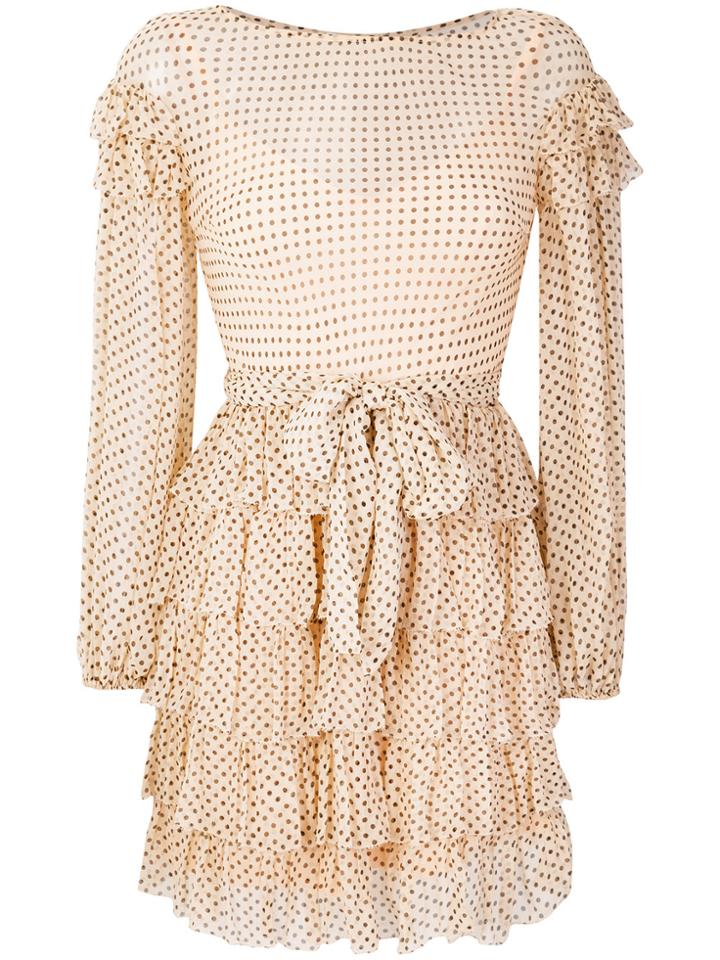 Zimmermann Polka Dot Tier Dress - Nude & Neutrals