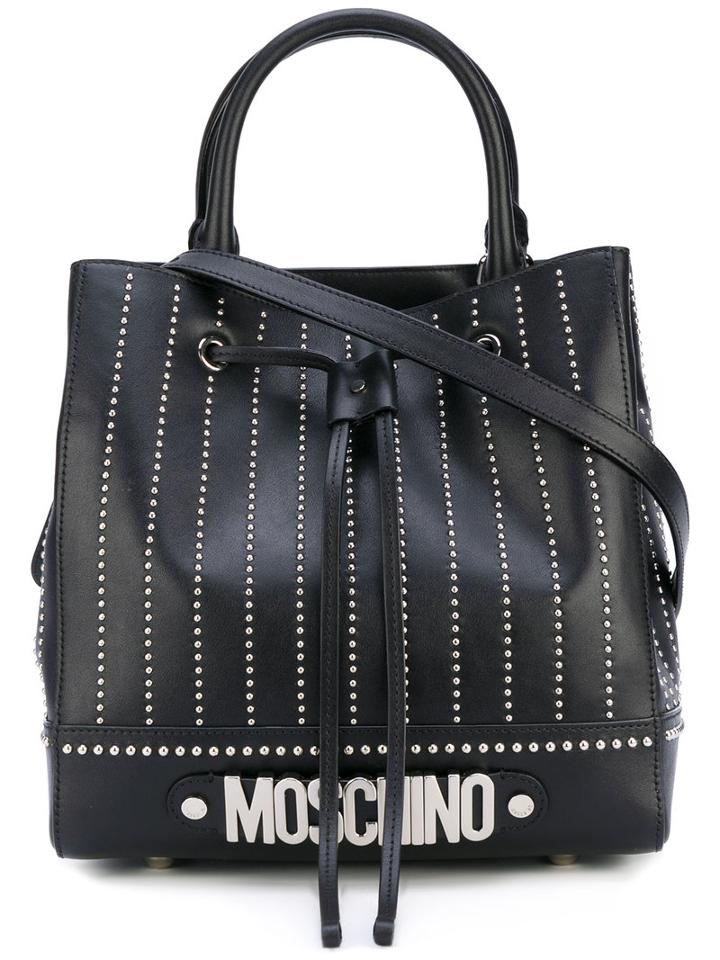 Moschino - Embroidered Tote - Women - Vinyl - One Size, Black, Vinyl