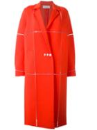 Courrèges Oversized Long Coat, Women's, Size: 38, Yellow/orange, Merino/polyamide/spandex/elastane
