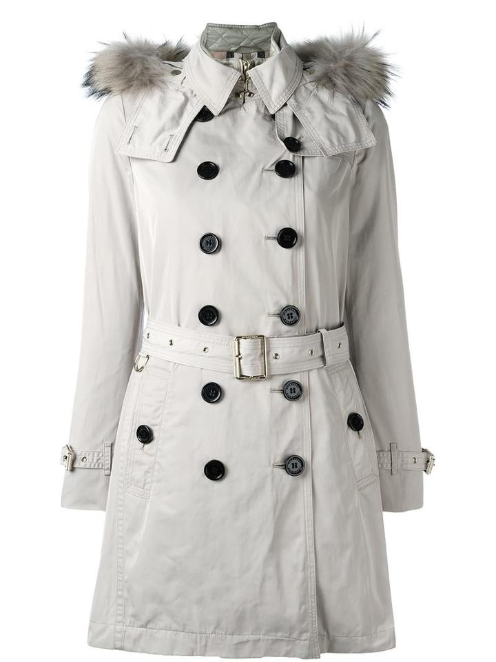 Burberry 'churchdale' Trenchcoat, Women's, Size: 12, Nude/neutrals, Polyester/cupro/polyamide