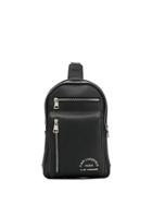 Karl Lagerfeld Logo Print Zipped Shoulder Bag - Black