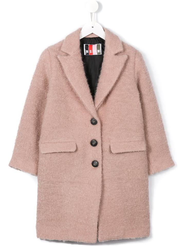 Msgm Kids Single Breasted Coat, Girl's, Size: 6 Yrs, Pink/purple