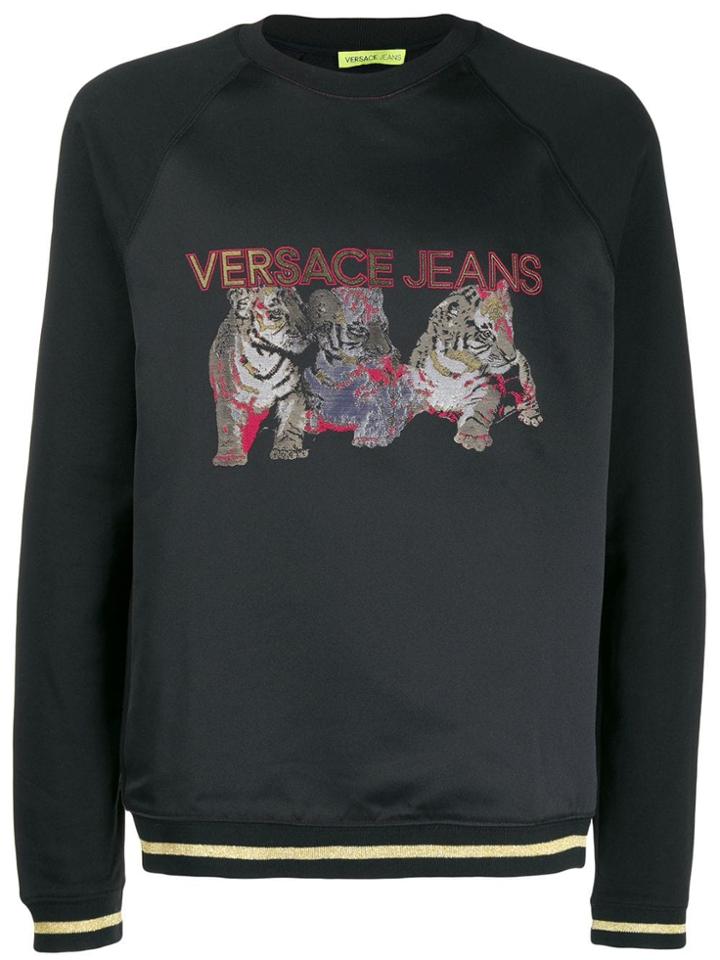 Versace Jeans Couture Jacquard Tigers Sweatshirt - Black