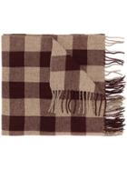 Closed Checked Scarf - Brown