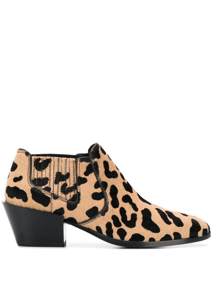 Tod's Leopard Pattern Boots - Brown