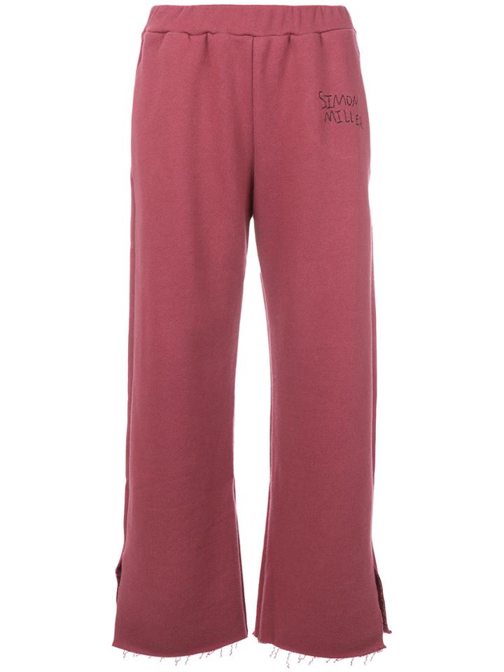 Simon Miller Logo Embroidered Cropped Trousers - Pink & Purple