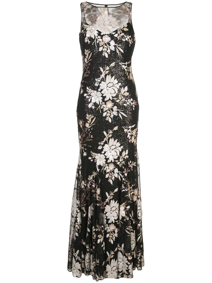 Badgley Mischka Sequinned Empire Line Dress - Black