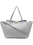 Valentino Rockstud Trapeze Tote - Grey