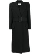 Saint Laurent Oversized Belted Coat - Black