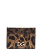 Dolce & Gabbana Leopard Print Card Holder - Brown