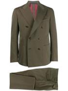 Bagnoli Sartoria Napoli Striped Double Breasted Suit - Green