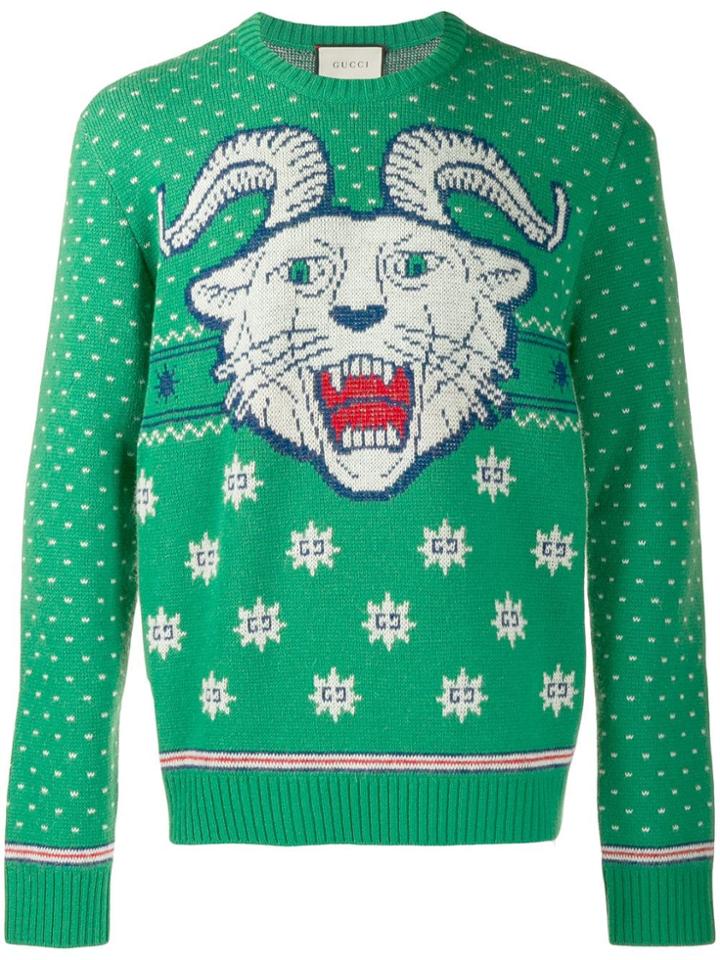 Gucci Intarsia Jumper - Green