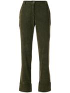 Romeo Gigli Vintage Turn-up Straight Leg Trousers - Green