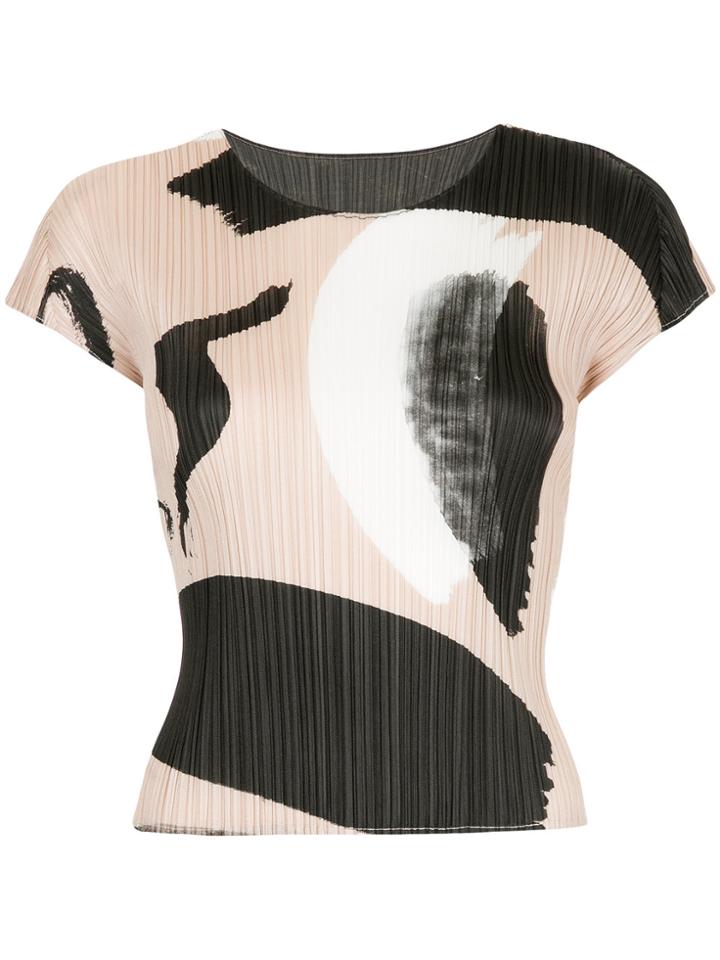 Pleats Please By Issey Miyake Brush Stroke T-shirt - Multicolour