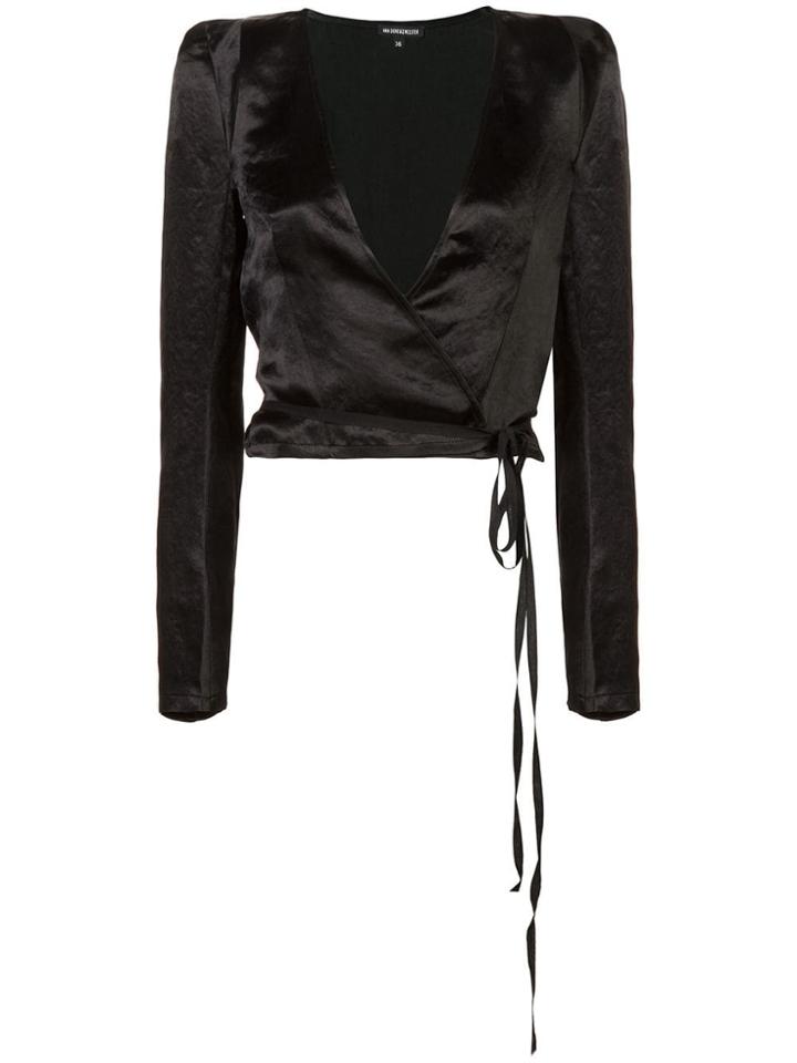 Ann Demeulemeester Deep V-neck Blouse - Black