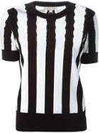 Michael Michael Kors Cut-out Striped Knit Top