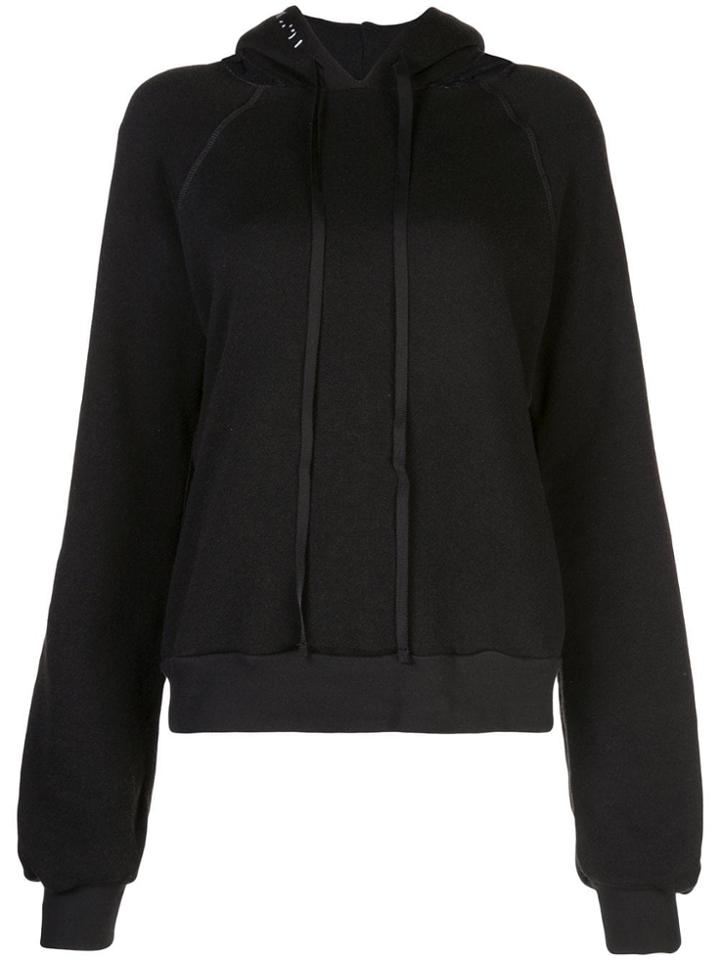 Unravel Project Ripped Neck Hoodie - Black