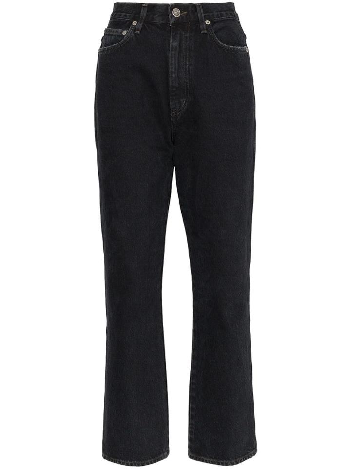 Agolde High-waisted Straight Jeans - Black