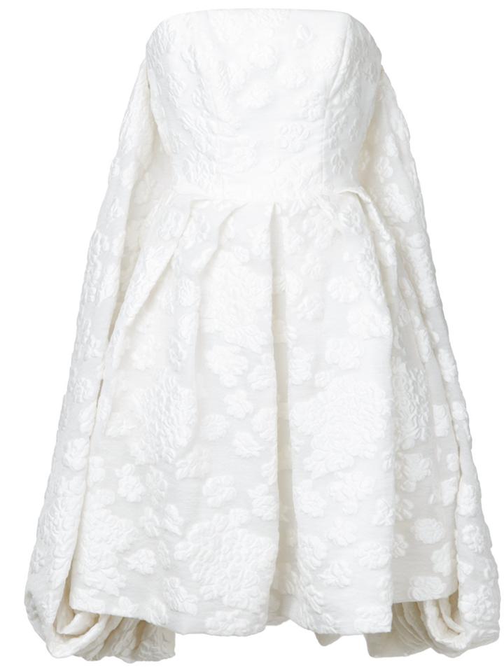 Isabel Sanchis Strapless Floral Dress - White