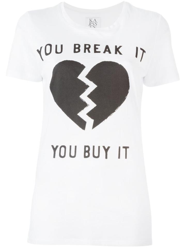 Zoe Karssen Broken Heart Print T-shirt