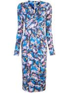 Jason Wu Collection Floral Print Asymmetric Dress - Blue