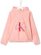 Calvin Klein Kids Teen Logo Print Rain Coat - Pink