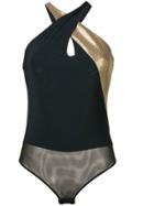 Ralph Lauren Collection Crisscross Strap Bodysuit - Black