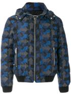 Les Hommes Arrow Print Down Jacket - Blue