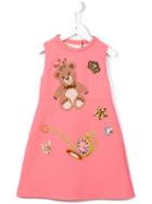 Dolce & Gabbana Kids Embellished A-line Dress, Girl's, Size: 10 Yrs, Pink/purple