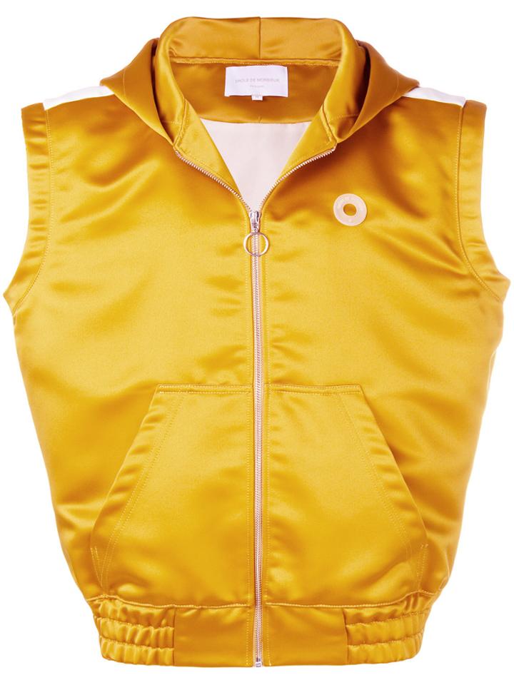 Drôle De Monsieur Sleeveless Satin Jacket - Yellow & Orange