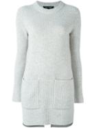 Proenza Schouler Long Ribbed Jumper, Women's, Size: Large, Grey, Cashmere/wool