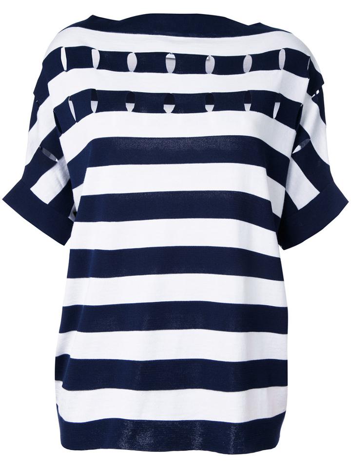 Jil Sander - Striped Jumper - Women - Silk/cotton/wool - 42, Black, Silk/cotton/wool