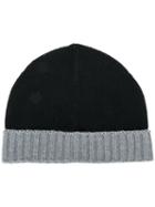 Eleventy - Contrast Beanie - Men - Virgin Wool - One Size, Black, Virgin Wool