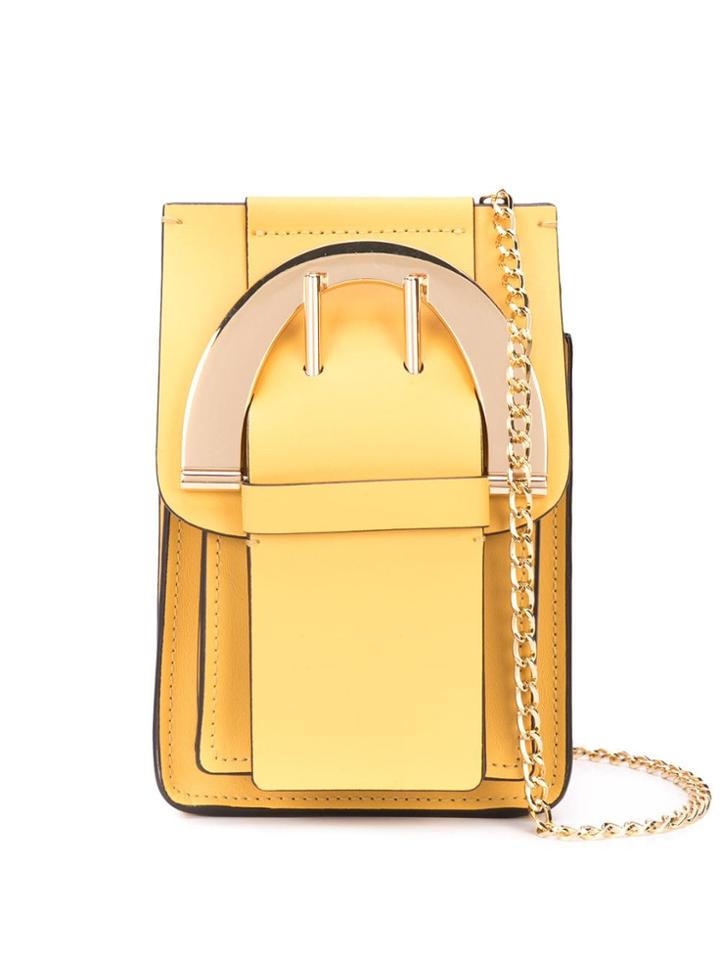 Zac Zac Posen Biba Buckle Phone Chain Crossbody Bag - Yellow