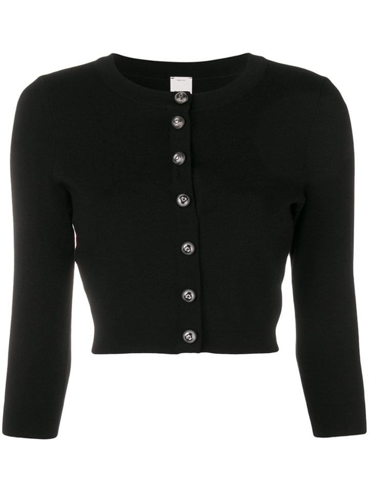 Pinko Cropped Buttoned Cardigan - Black