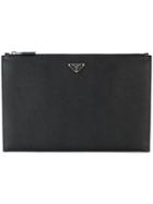 Prada Top Zip Clutch Bag - Black