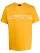 A.p.c. Logo Stripe Crew-neck T-shirt - Yellow