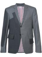 Thom Browne Pattern Patchwork Single Breasted Sport Coat In Grey Super