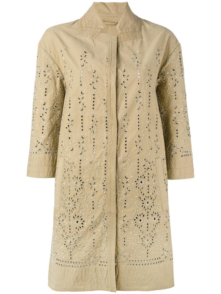 Ermanno Scervino Broderie Anglaise Coat - Nude & Neutrals